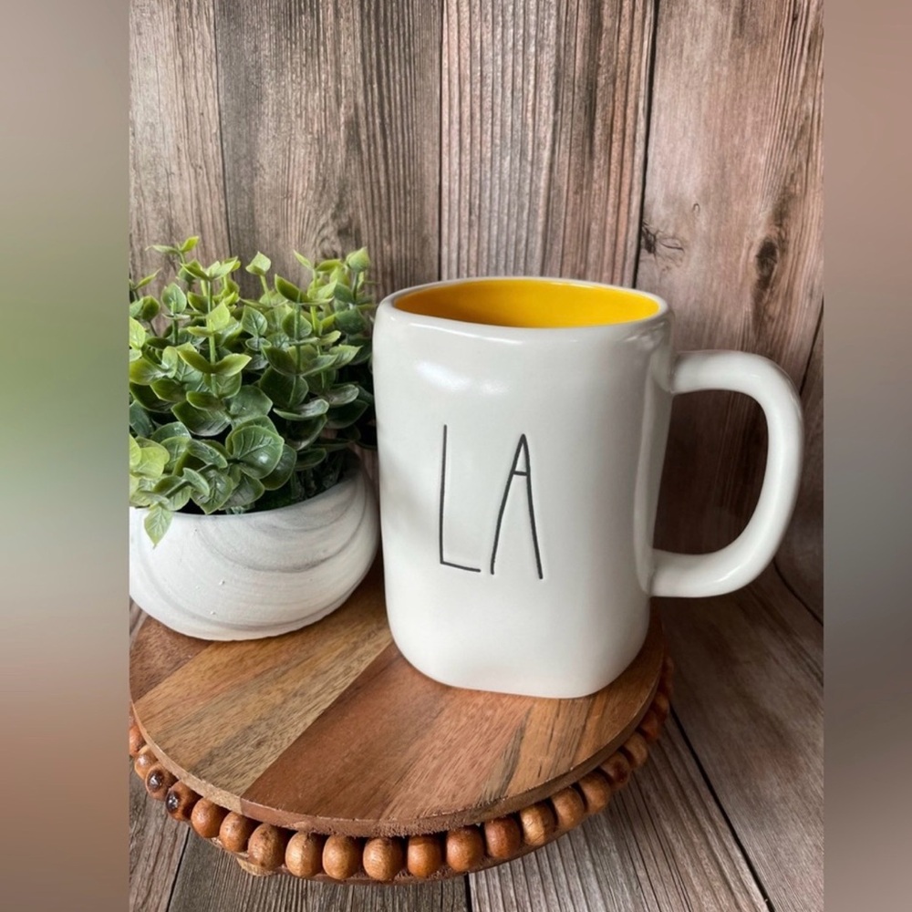 NEW Rae Dunn LA Mug with Palm Trees & Sun Double Sided Los Angeles - Picture 2 of 4